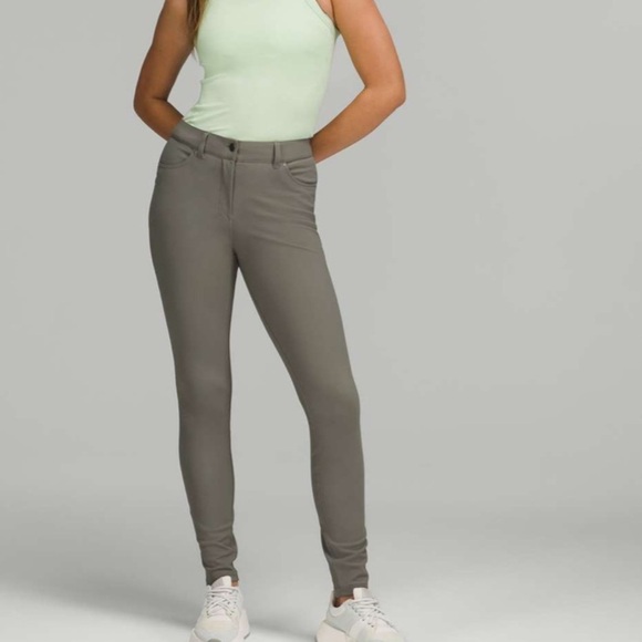 Lululemon City Sleek Slim Fit 5 Pocket High Rise Pant Size 28 in Grey Sage - Picture 1 of 15